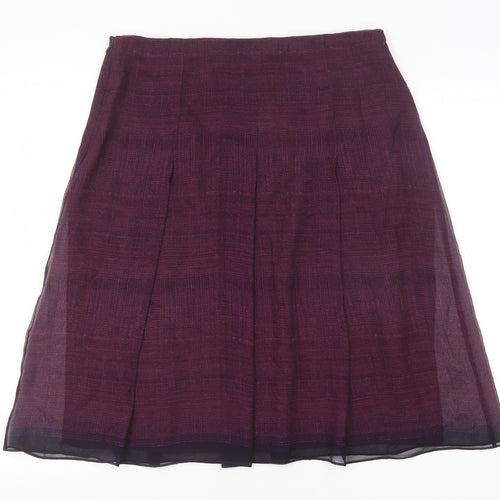 Brooks Brothers Womens Purple Polyester Swing Skirt Size 12 Zip