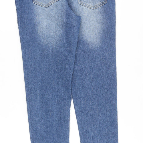George Girls Blue Cotton Skinny Jeans Size 11-12 Years Slim Zip
