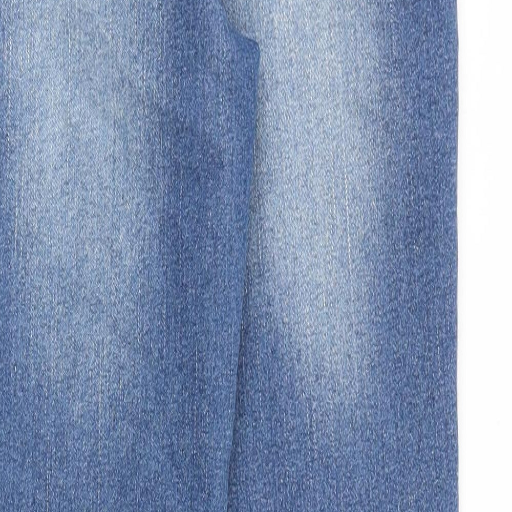 George Girls Blue Cotton Skinny Jeans Size 11-12 Years Slim Zip