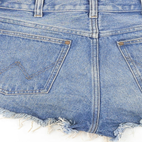 Wrangler Womens Blue Cotton Cut-Off Shorts Size 30 in Regular Zip