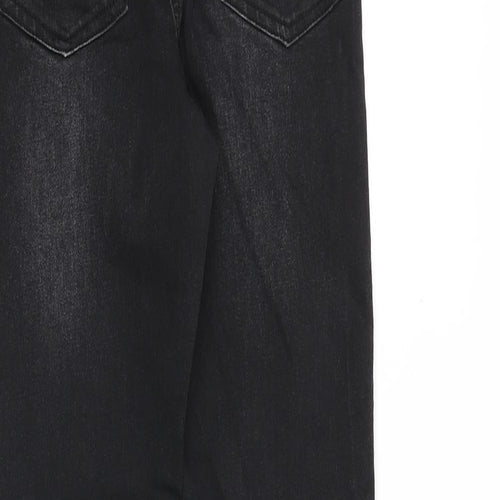 M&Co Girls Black Cotton Skinny Jeans Size 9-10 Years Regular Zip