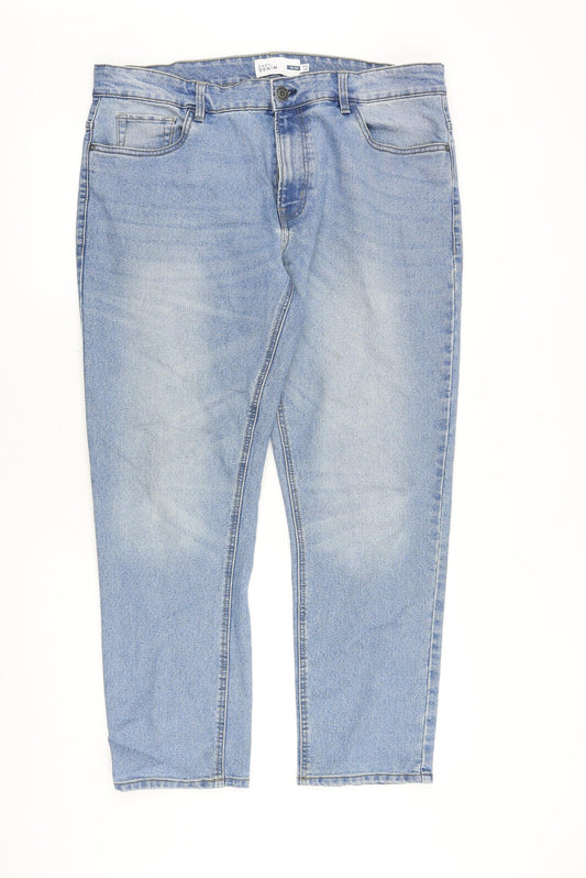 Matalan Mens Blue Cotton Straight Jeans Size 38 in Regular Zip
