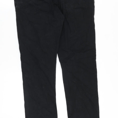 Cambridge Mens Black Cotton Straight Jeans Size 34 in Slim Zip