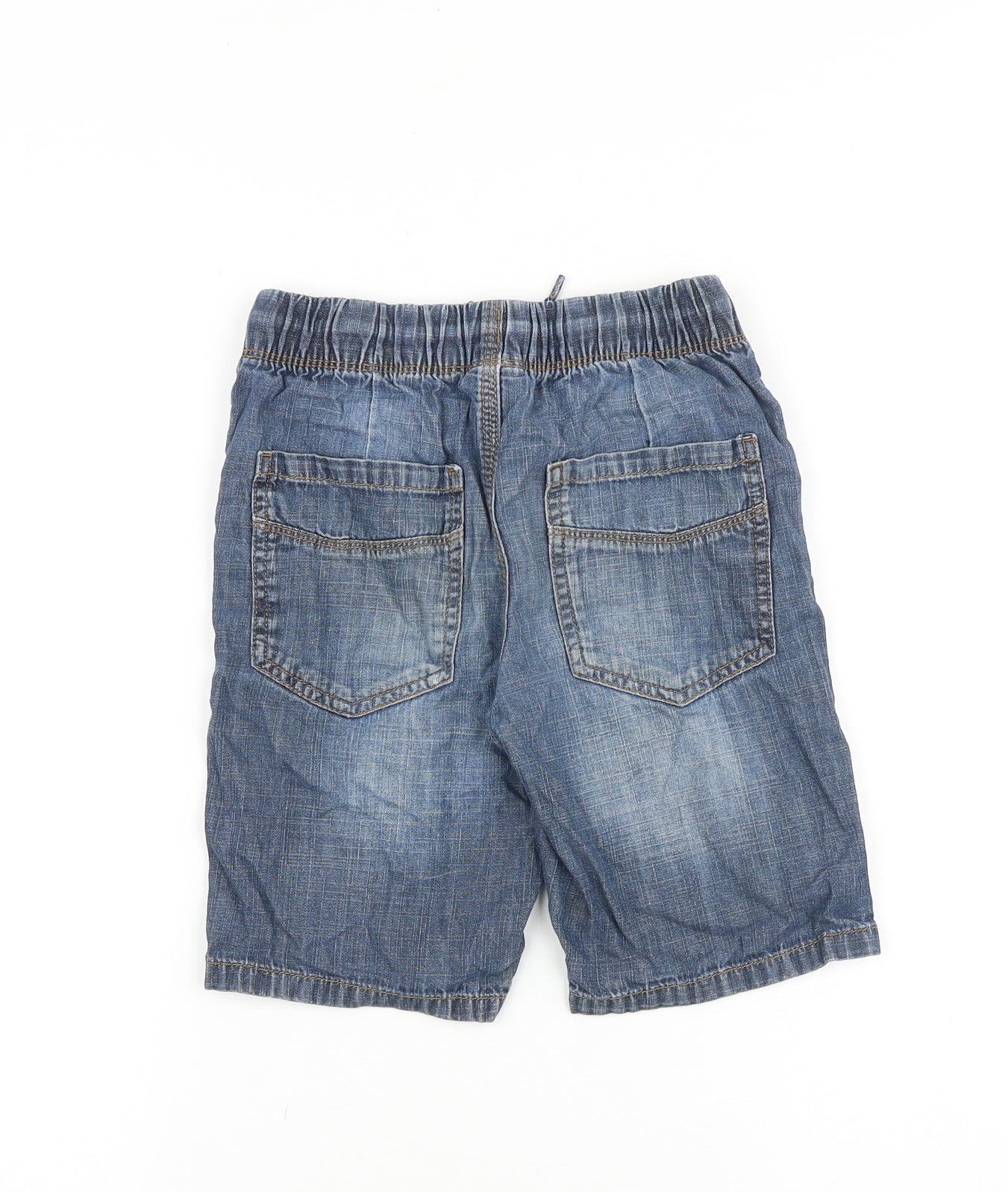 NEXT Boys Blue Cotton Bermuda Shorts Size 8 Years Regular Drawstring