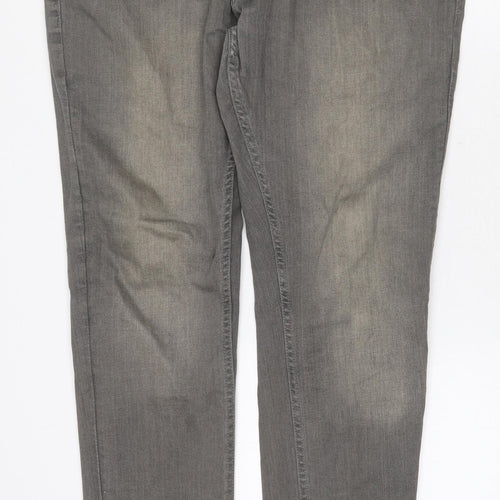 ACW85 Mens Grey Cotton Skinny Jeans Size 34 in Regular Zip