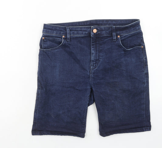 ASOS Womens Blue Cotton Bermuda Shorts Size 34 in Regular Zip