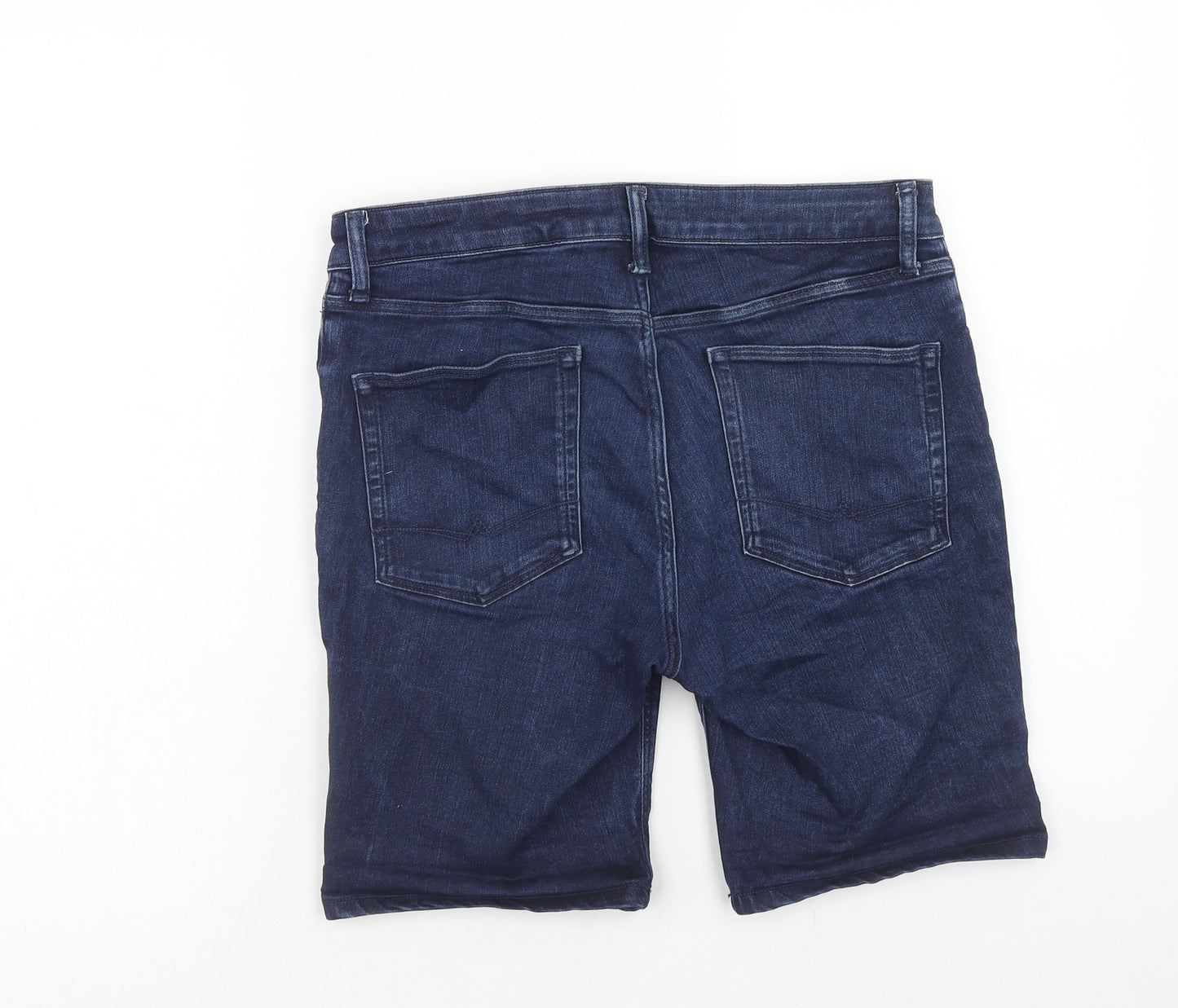 ASOS Womens Blue Cotton Bermuda Shorts Size 34 in Regular Zip