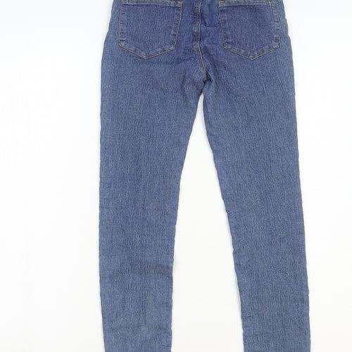 C&A Girls Blue Cotton Skinny Jeans Size 10-11 Years Regular Zip