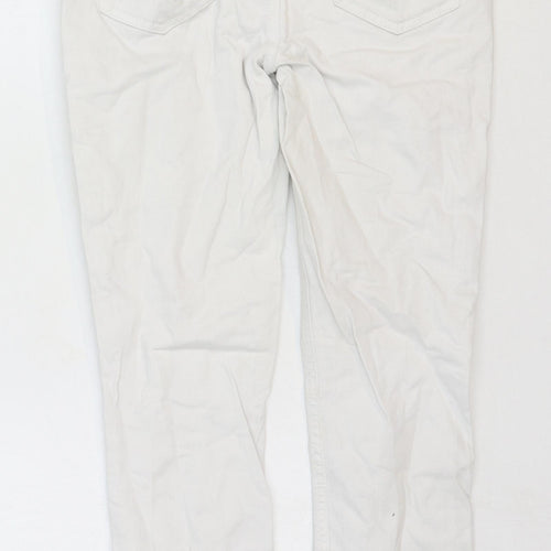 Body Flirt Womens White Cotton Straight Jeans Size 8 Regular Zip