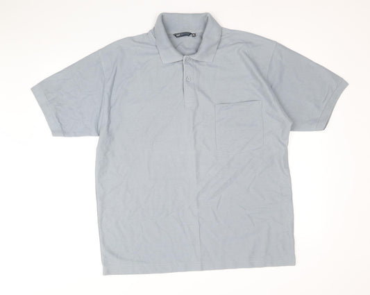 Oldport Mens Grey Polyester Polo Size XL Collared Button