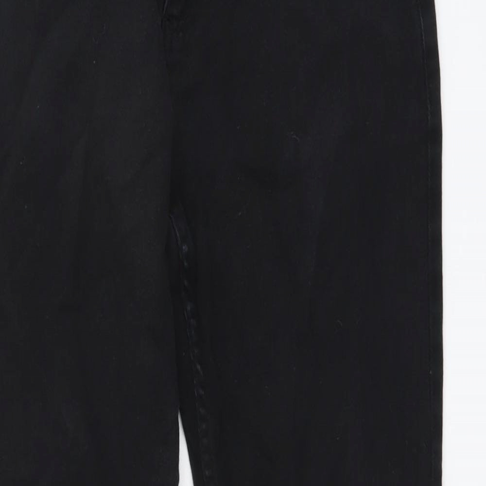 Denim & Co. Mens Black Cotton Straight Jeans Size 28 in L30 in Slim Button
