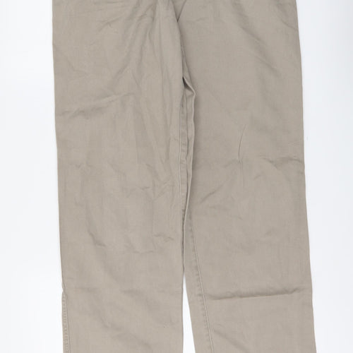 Tailoraedge Mens Beige Cotton Chino Trousers Size 34 in L32 in Regular Button