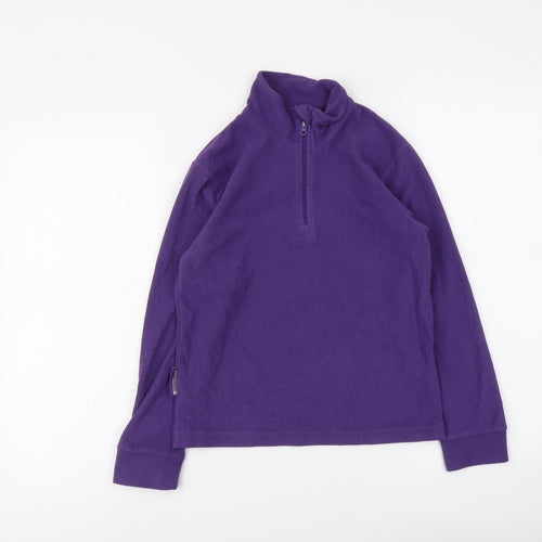 Mountain Warehouse Girls Purple Polyester Pullover Sweatshirt Size 9-10 Years Zip