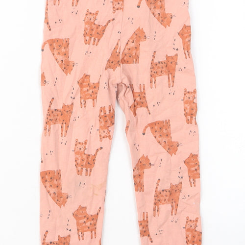 George Girls Multicoloured Geometric Cotton Jogger Trousers Size 3-4 Years Regular Pullover - Cat Print Leggings