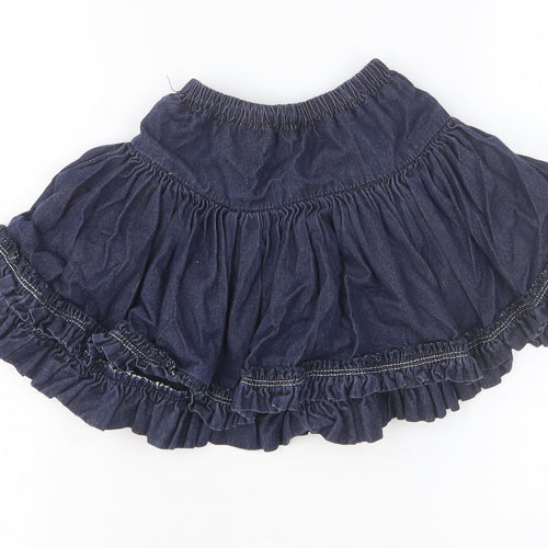 H&M Girls Blue Cotton Flare Skirt Size 3 Years Regular Pull On