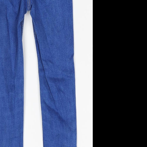 NEXT Girls Blue Cotton Straight Jeans Size 7 Years Regular Zip