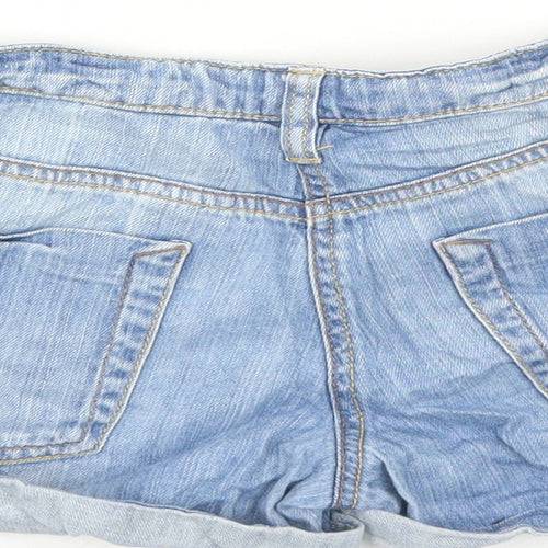 NEXT Girls Blue Cotton Hot Pants Shorts Size 11 Years Regular Zip