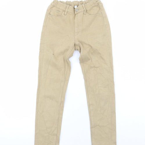 Uniqlo Boys Beige Cotton Straight Jeans Size 8 Years Regular Pullover