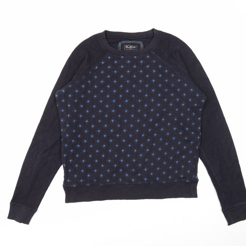 FC Jeans Mens Blue Geometric Cotton Pullover Sweatshirt Size XS - Stars
