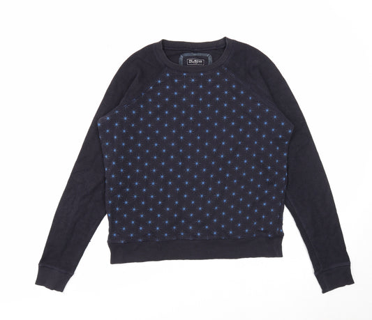 FC Jeans Mens Blue Geometric Cotton Pullover Sweatshirt Size XS - Stars