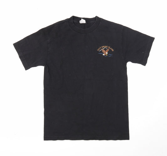 Alstyle Apparel & Activewear Mens Black Cotton T-Shirt Size S Round Neck - Salt Spring Island