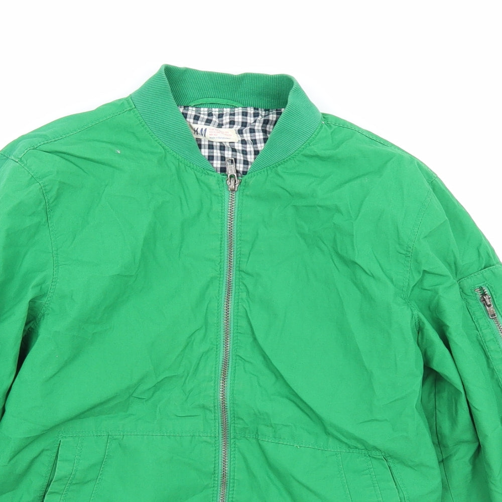 H&M Boys Green Jacket Size 11-12 Years Zip