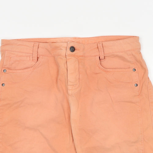 CULTURE Womens Orange Cotton Bermuda Shorts Size 32 in Regular Zip