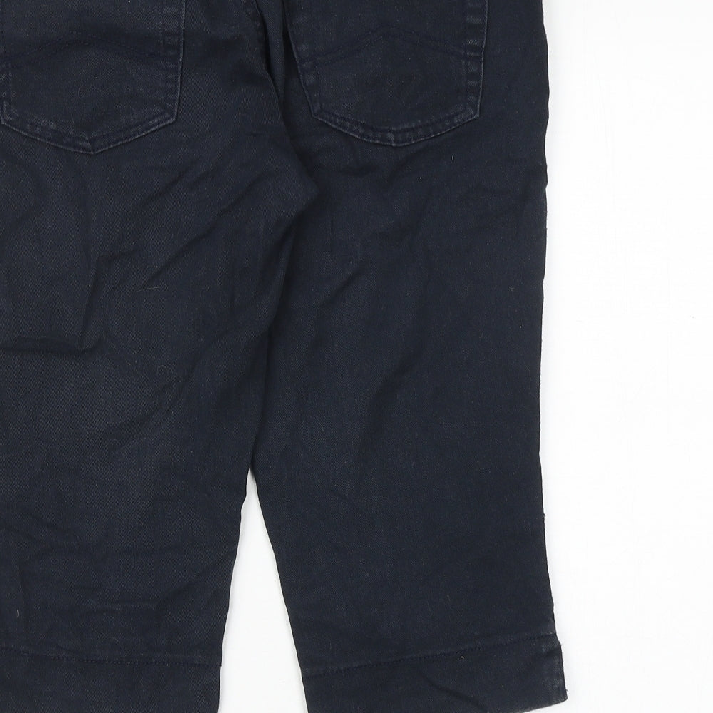 Denim & Co. Womens Black Cotton Bermuda Shorts Size 10 Regular Zip