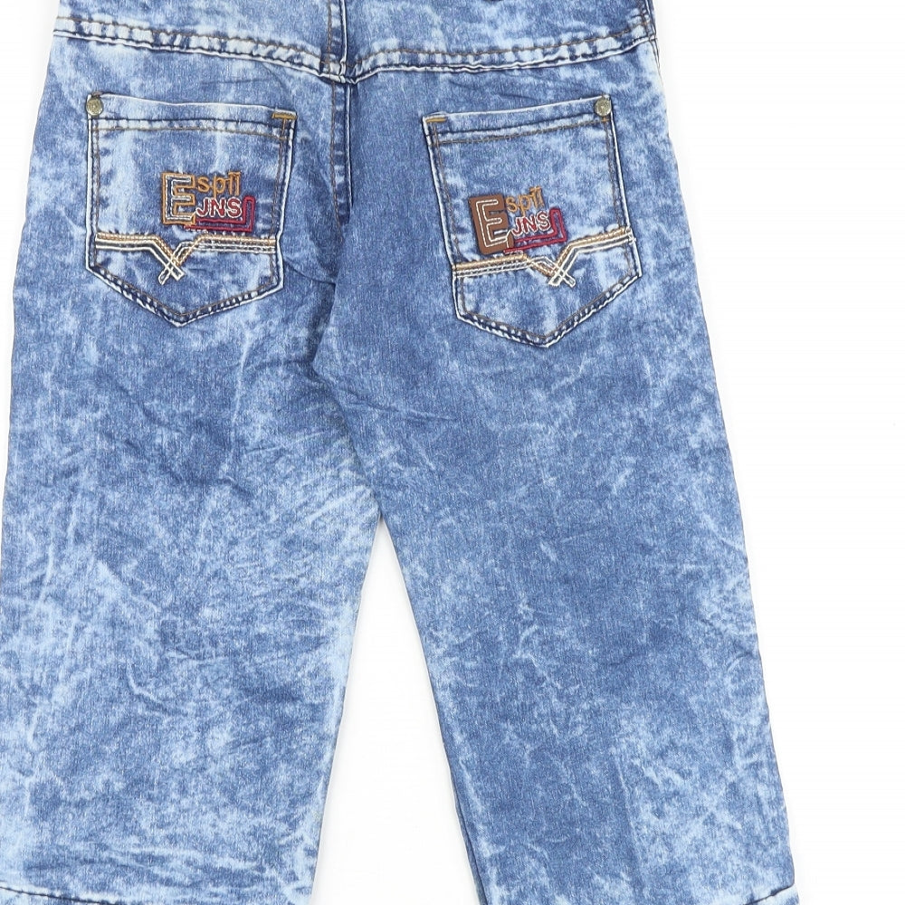 Preworn Boys Blue Cotton Bermuda Shorts Size 12 Years Regular Zip