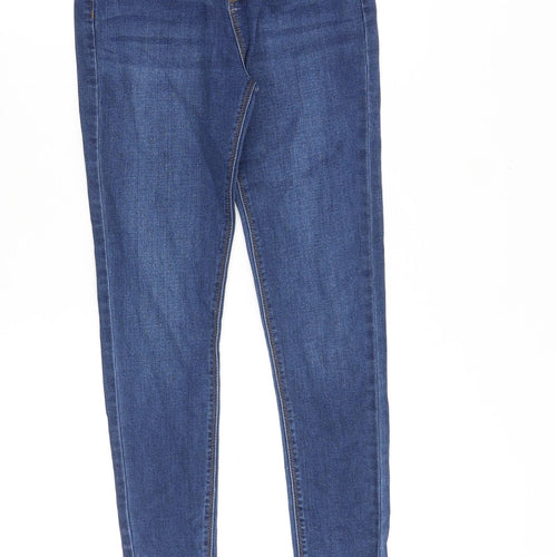 Denim & Co. Girls Blue Cotton Skinny Jeans Size 10-11 Years Slim Zip