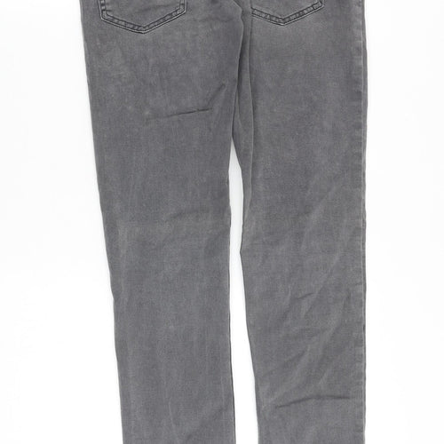 Preworn Mens Grey Cotton Skinny Jeans Size 34 in Regular Zip