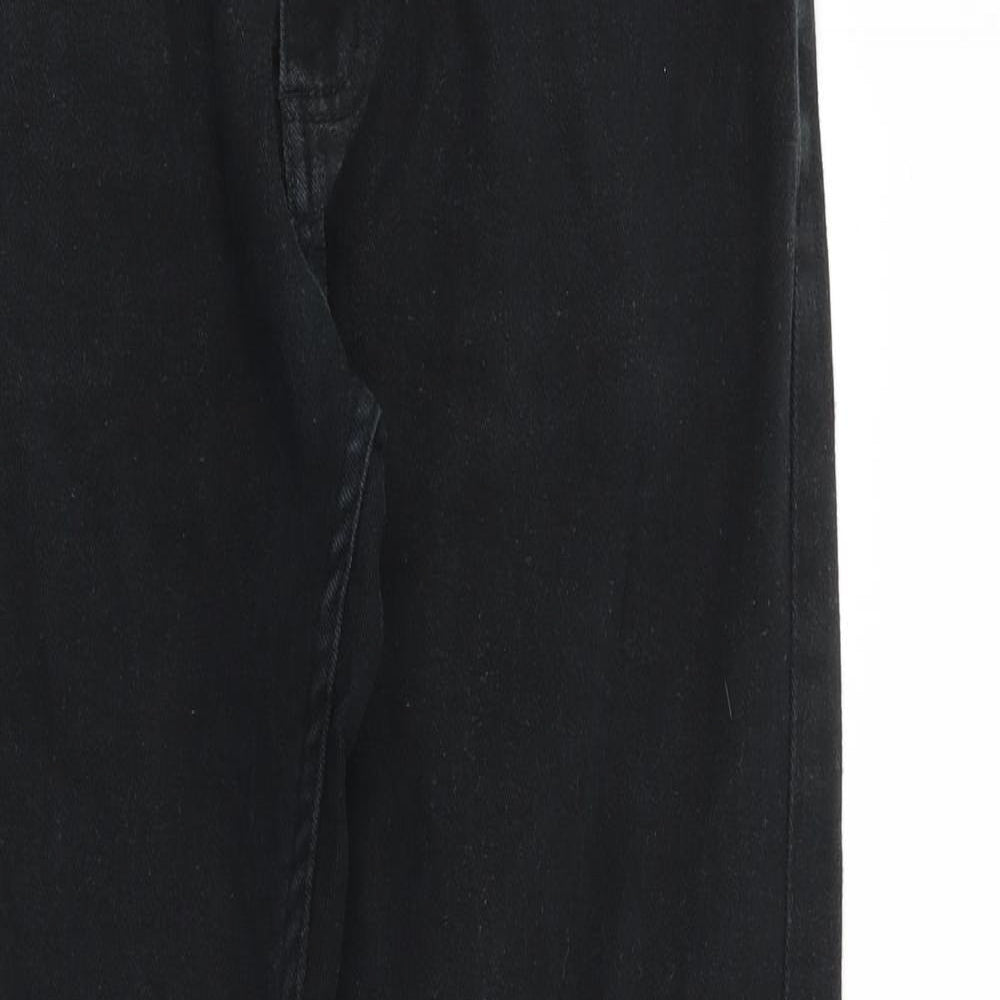 Preworn Mens Black Cotton Straight Jeans Size 30 in Regular Zip