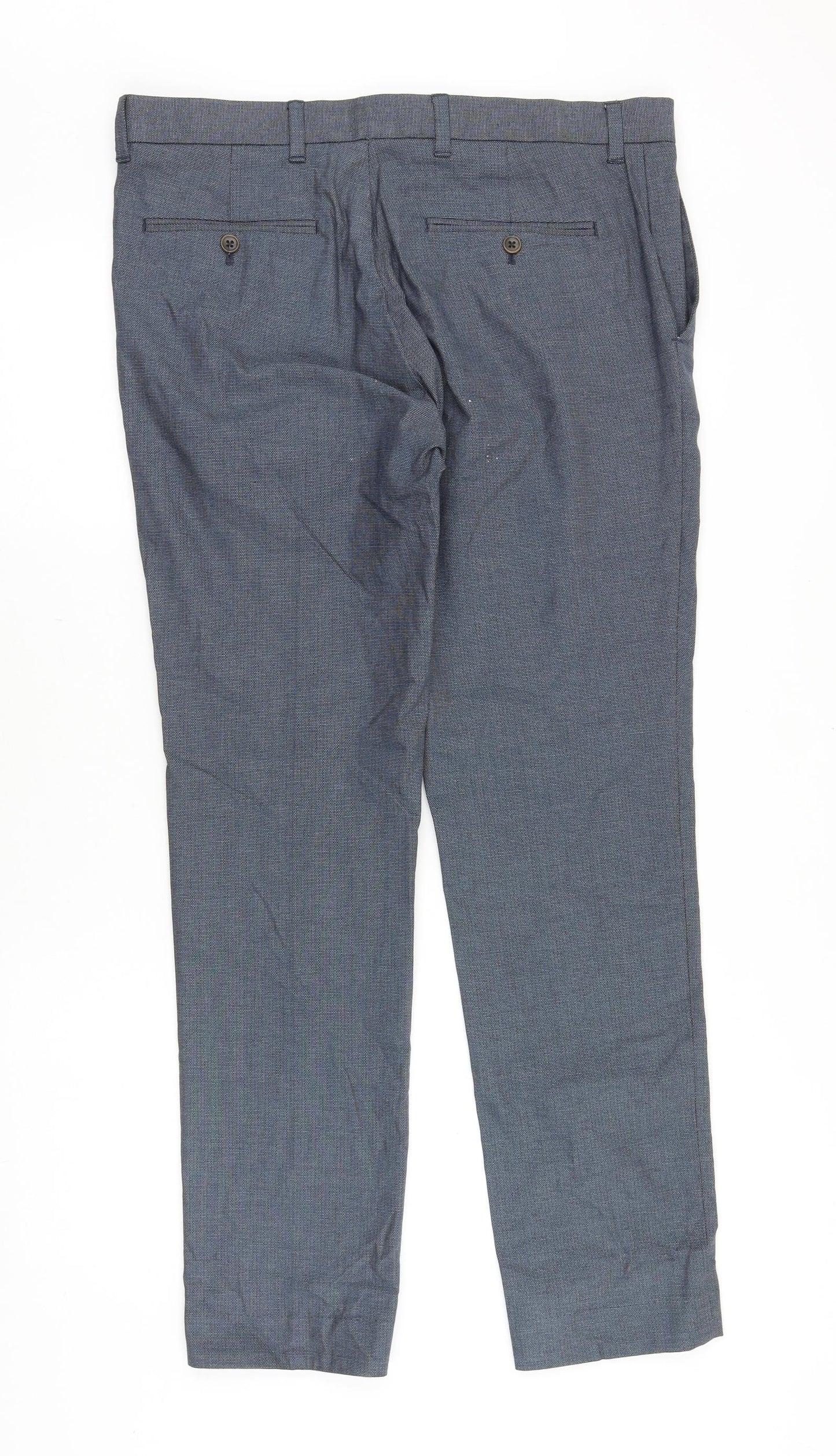 NEXT Mens Grey Polyester Trousers Size 34 in Regular Zip