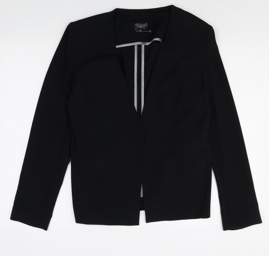 Marks and Spencer Womens Black Polyester Jacket Blazer Size 12