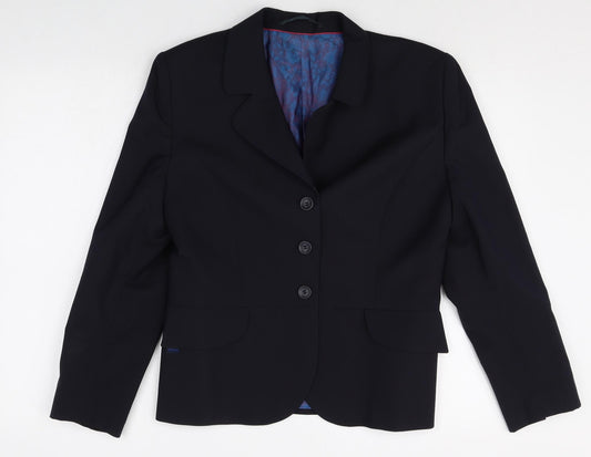 Wardrobe Womens Black Polyester Jacket Blazer Size 12