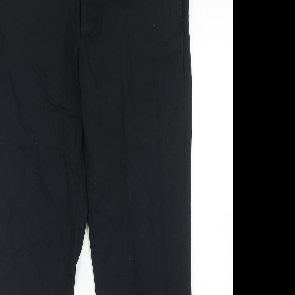 Claiborne Mens Black Cotton Trousers Size 32 in L30 in Regular Zip