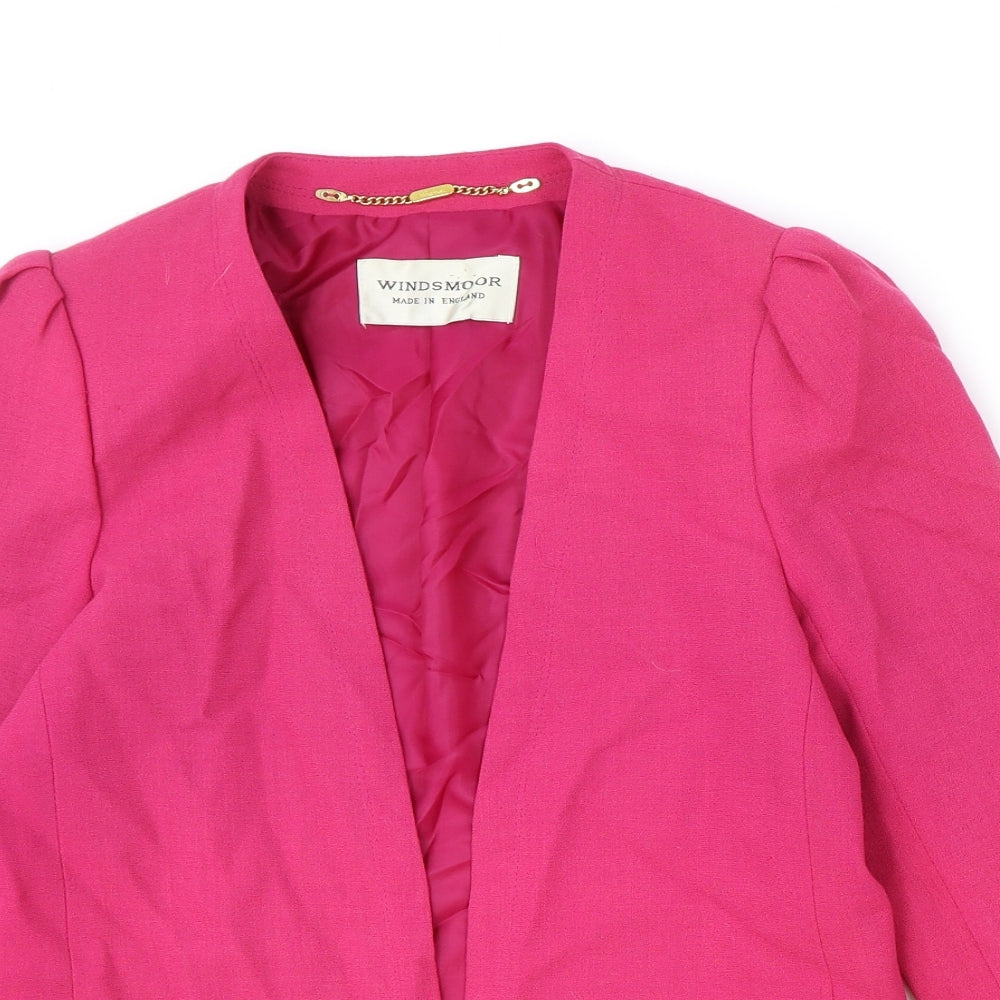 Windsmoor Womens Pink Polyester Jacket Blazer Size 8