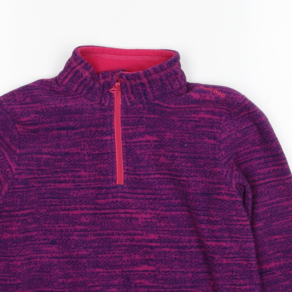 DECATHLON Girls Purple Polyester Pullover Sweatshirt Size 8 Years Pullover