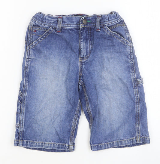 Tommy Hilfiger Boys Blue Cotton Bermuda Shorts Size 7 Years Regular Buckle - Button