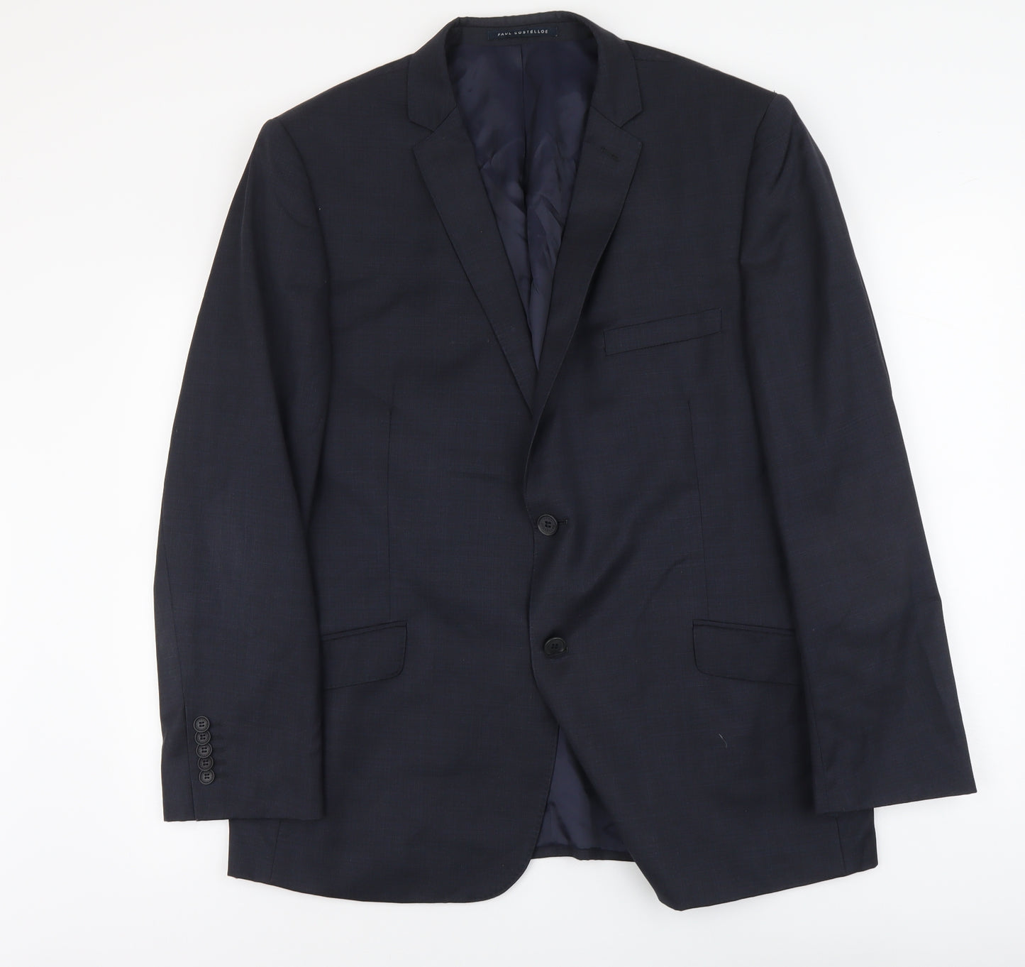 Paul Costelloe Mens Blue Polyester Jacket Suit Jacket Size XL Regular