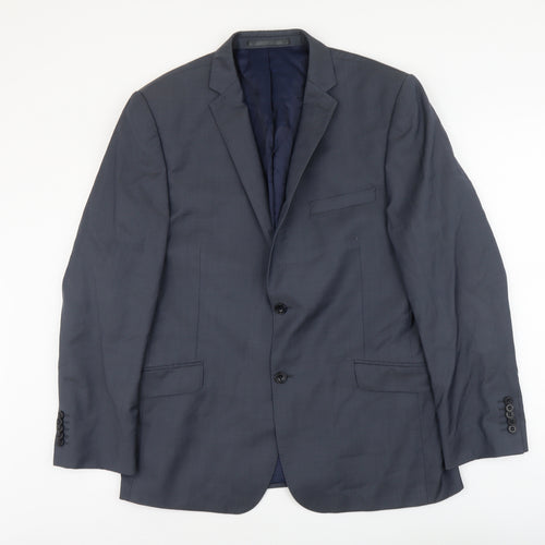 Paul Costelloe Mens Blue Polyester Jacket Suit Jacket Size L Regular