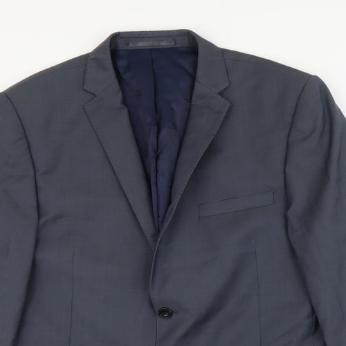 Paul Costelloe Mens Blue Polyester Jacket Suit Jacket Size L Regular
