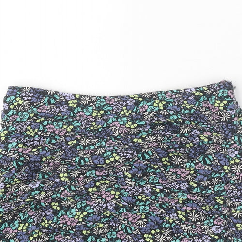 Marks and Spencer Girls Multicoloured Geometric Viscose A-Line Skirt Size 7-8 Years Regular Zip