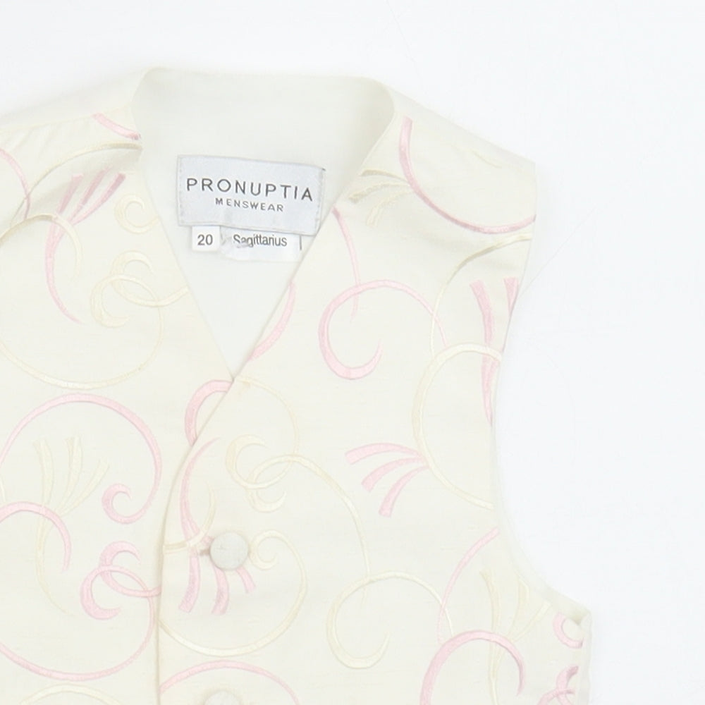Pronuptia Boys Ivory Geometric Jacket Waistcoat Size 2 Years Button