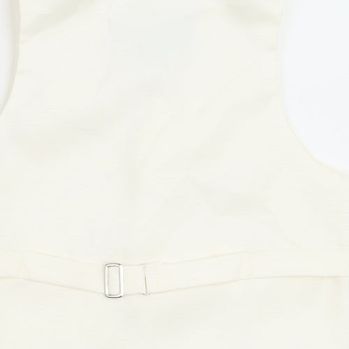 HEIRLOOM Boys Ivory Geometric Jacket Waistcoat Size 2 Years Button - Textured