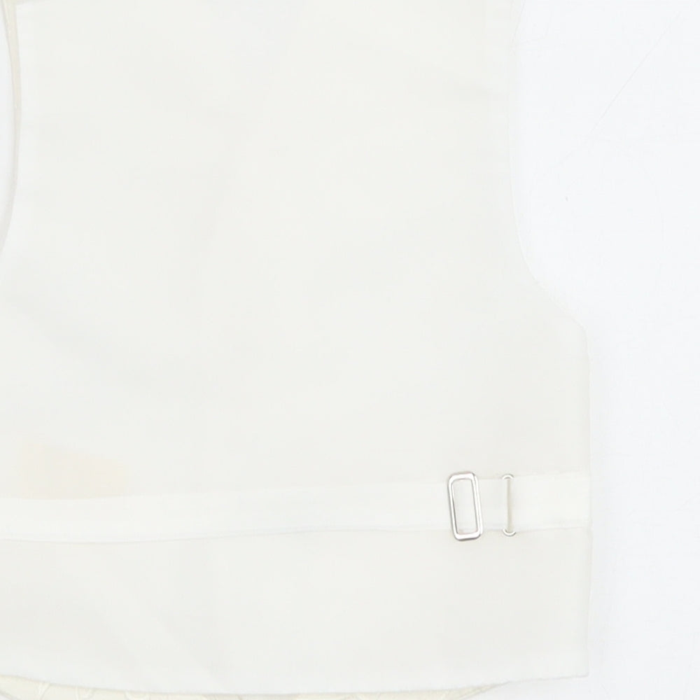 Pronuptia Boys Ivory Geometric Jacket Waistcoat Size 2 Years Button - Textured