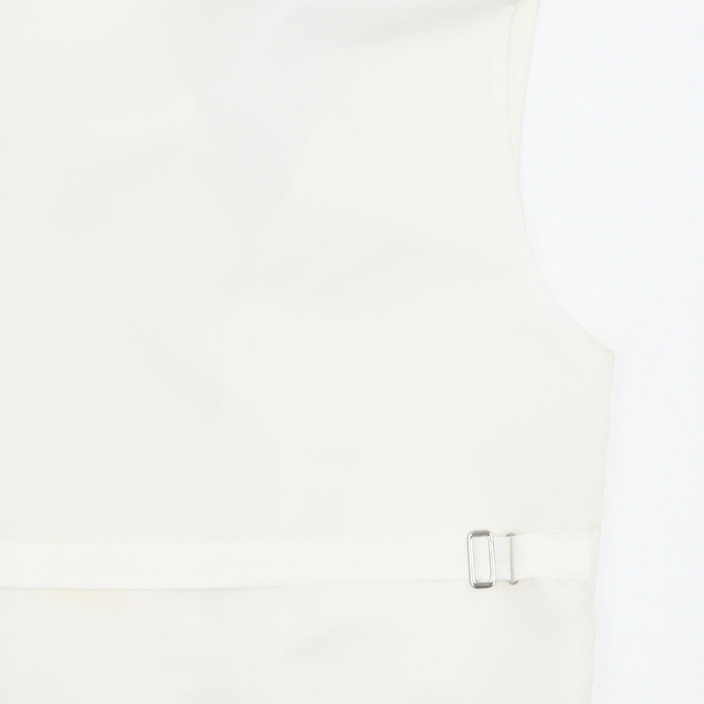 Pronuptia Boys Ivory Geometric Jacket Waistcoat Size 7-8 Years Button - Textured