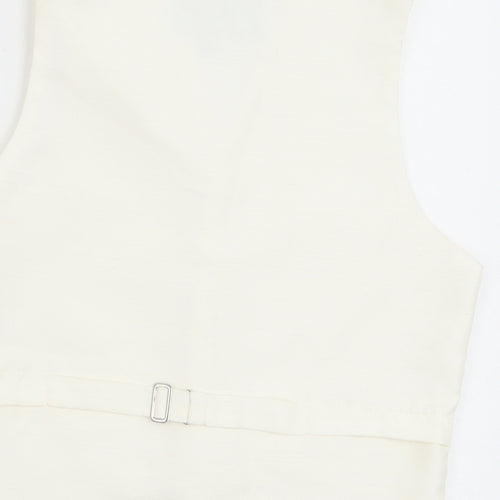 HEIRLOOM Boys Ivory Geometric Jacket Waistcoat Size 7-8 Years Button - Textured