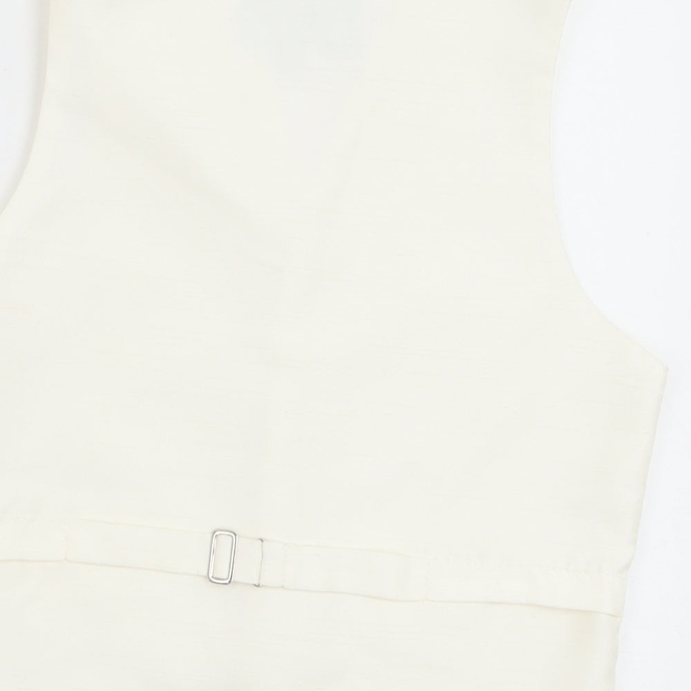 HEIRLOOM Boys Ivory Geometric Jacket Waistcoat Size 7-8 Years Button - Textured