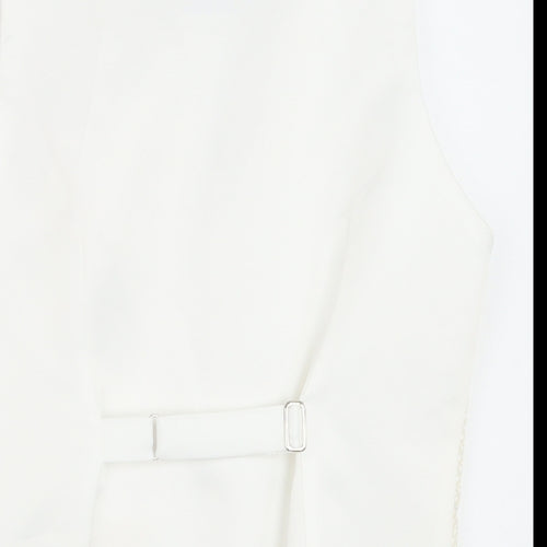 Pronuptia Boys Ivory Geometric Jacket Waistcoat Size 7-8 Years Button